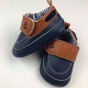 Fashion Baby Boy Anchor Crib Shoe Sz 3/6M